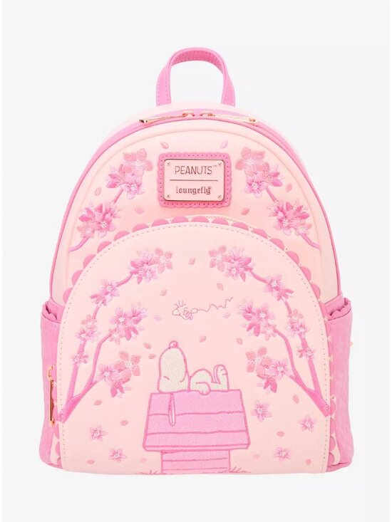 Peanuts Cherry Blossom Snoopy Pink Mini Backpack Loungefly NWT main image 11